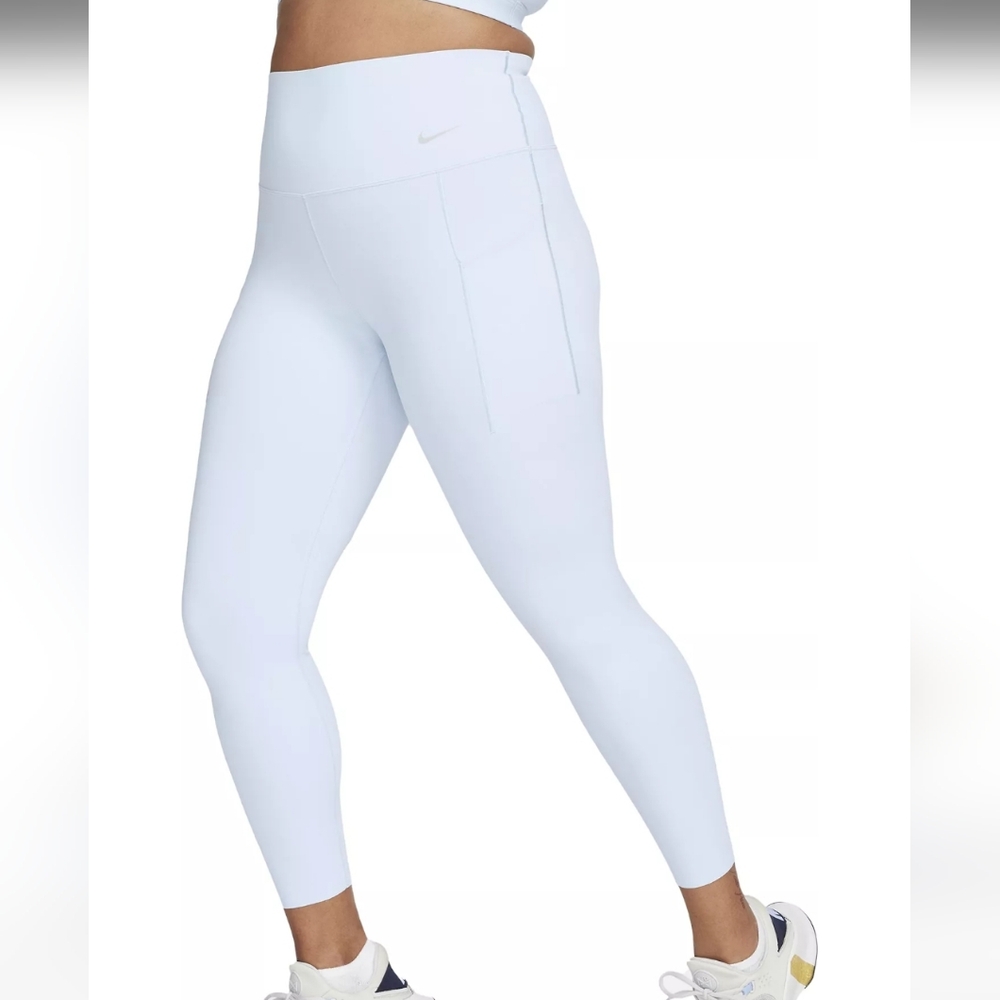 Nike universa dri fit medium support leggings blue XL Nwt Gymcore Workout